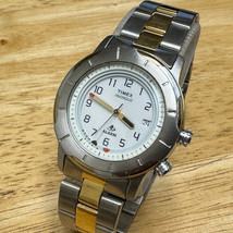 VTG Timex Quartz Watch Men Analog Alarm Indiglo Rotating Bezel Date New ... - £44.63 GBP