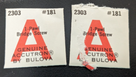 Lot of 2 NOS Vintage Genuine Bulova Accutron 2303 PN# 181 Pawl Bridge Screws - £11.86 GBP