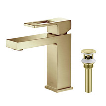 COMBO: Cubic Single Lavatory Faucet KBF1002BG + Pop-up Drain/Waste KPW10... - $166.05