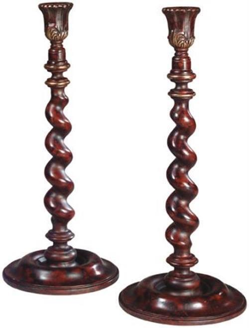 Candlesticks Pair Barley Twist Traditional OK Casting Hand Made Antique Look New - $229.00