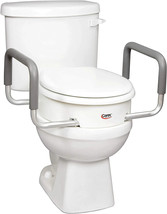 Carex Raised Toilet Seat with Handles, Standard Elongated Toilets, Adds 3.5 Inch - £44.27 GBP