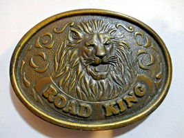 Vintage Road King Lion 76 Truck Stop Belt Buckle Bronze tone Metal Semi Driver - £11.98 GBP