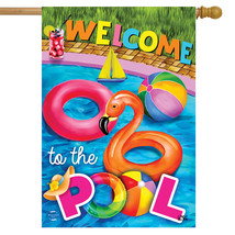 Welcome To The Pool Summer House Flag 28&quot; X 40&quot; - £23.18 GBP
