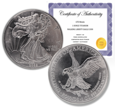 2023 American Eagle Liberty Walking Coin Troy Ounce Oz .999 Pure Titanium Round - £9.88 GBP