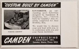 1949 Print Ad Kinnereth Sport Fisherman Boats Camden Shipbuilding Maine - $8.98