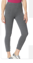 SKINNY GIRL Leggings With Back Ankle Slit (CHARCOAL HEATHER, SMALL) 690610 - £15.15 GBP