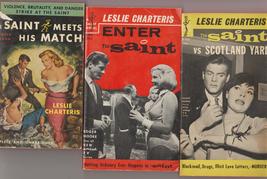 Leslie Charteris 3 vintage Saint books a 1st pb &amp; 2 tv tie-ins - £15.98 GBP