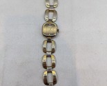 Vintage Alsta 17 Jewels Watch Women Gold Tone Gold Dial Bangle (Q) - $39.99