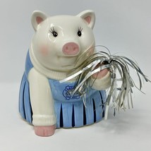 MudPie Piggy Bank UNC Tar Heels Cheerleader Pig Ceramic Coin Bank North Carolina - £23.51 GBP