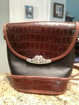 Vintage 1996 Melanie Bucket Shoulder Bag Brighton Long Strap Croc Leather - $48.51