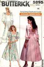 Misses DRESS Vtg 1987 Butterick Pattern 5895 Size 14 UNCUT - £9.50 GBP