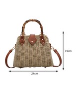 Summer Straw Basket Bags for Women 2023 Bamboo Handle Rattan Bag Handbag... - £51.19 GBP