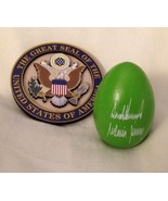 TRUMP WHITE HOUSE EASTER EGG GREEN 2018 &amp; EAGLE SEAL MAGNET PRESIDENT RE... - $23.40