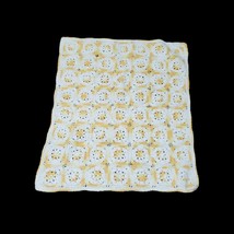 An item in the Baby category: Vintage Baby Blanket Handmade Yellow Pinwheel Crochet Afghan 28x31" Crib Lovey