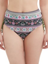 Time And Tru Women&#39;s High Waist Swimsuit Bottom Medium (8-10) Bay Leaf Floral - £14.05 GBP