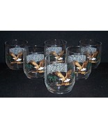 Set of 6 Vintage Bald Eagle American Wildlife Roly Poly Bar Glasses EX - €12,15 EUR