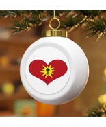Christmas Ball Ornament &quot;Jesus Heart&quot; with a Tree or Bells on back - $311.03 MXN