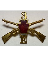 PENNSYLVANIA, NGP, E COMPANY, 3rd INFANTRY, 1st BRIGADE, CAP BADGE, ENLI... - $552.15 MXN