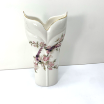 Toyo Sakura Japan 7&quot; White Porcelain Golf Accents Purple Birds Floral Ar... - $25.00