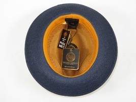 Men's Bruno Capelo Hollywood 2-Tone Straw Style Fedora Hat HW798 Cognac/Navy image 5