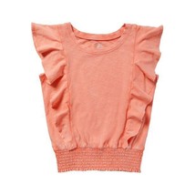 Justice Girls Garment Dyed Sleeveless Ruffle Blouse Peach Size S(7/8) - £12.45 GBP