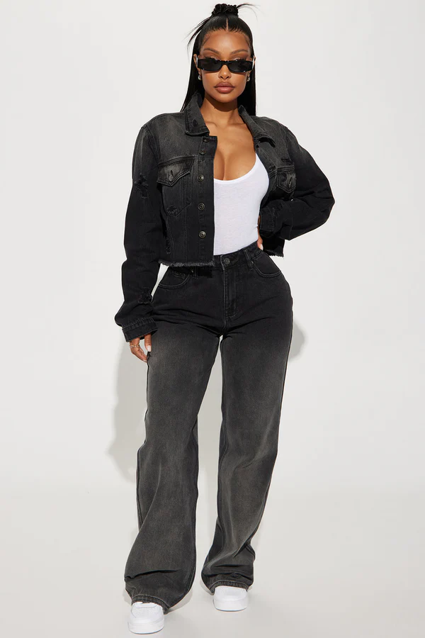 Onyx Ombre Non Stretch Straight Leg - Black Wash - €5,98 EUR