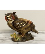 Vintage Woodland Ceramic Owl Planter Trinket or Pen Holder Japan 6&quot; x 7&quot; - £11.52 GBP