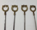 Vintage Turkish Turkey Kabob Skewer Skewers Stainless Steel Brass Lot Of 4 - $12.86