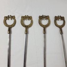 Vintage Turkish Turkey Kabob Skewer Skewers Stainless Steel Brass Lot Of 4 - £10.11 GBP