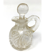 Vintage Pressed Glass Miniature Cruet with Stopper Clear - $14.24