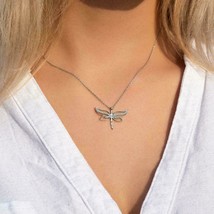 1Ct Round Cut Dragonfly VVS1/D Diamonds 14K White Gold Over Free Chain 18&quot; - $152.24
