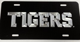 Clemson University Tigers Diamond Etched License Plate Matte Black Car Tag - £21.54 GBP