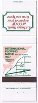 Matchbook Cover International Plowing Match 1977 Frontenac County Ontario - £0.77 GBP