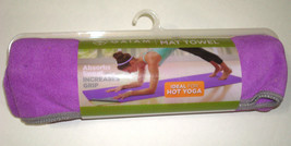 New Gaiam Mat Towel Fast Drying Non Slip Hot Yoga Pilates Pink Purple Gray Grip - £54.51 GBP