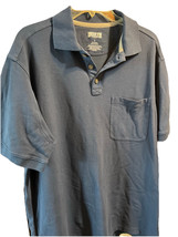 Duluth Trading Polo Shirt Men&#39;s L Relaxed Fit Stretch Navy Blue Cotton B... - $14.85