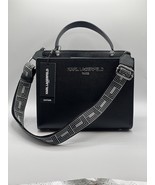 NEW Karl Lagerfeld Black/Silver Leather Crossbody/ Handle  Purse - $149.99