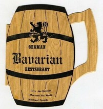 German Bavarian Restaurant Menu Montreal Quebec Canada  Stein Shaped 1971 - £31.69 GBP