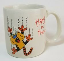 Cat Mug Hang In There Motivational Encouragement Vintage Carlton Cards - £11.00 GBP