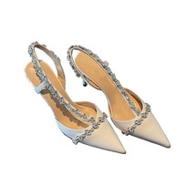 Glitter Rhinestones Women Pumps Crystal  Lady Silk High Heels Party Shoes Spring - £29.34 GBP