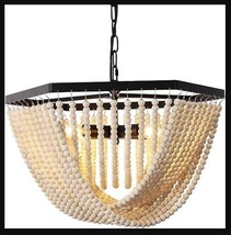 Tochic Chandelier Beaded Bohemian Eclectic Dimmable Flush Mount or Pendant Boho - £97.88 GBP