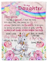 Custom Funny Unicorn Blanket Gift For Daughter From Mom Fleece Sherpa Blankets - £28.34 GBP+