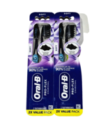 2 Packs Of 2 Oral-B Pro-Flex Charcoal Infused Toothbrushes Soft Blue Gre... - $29.99