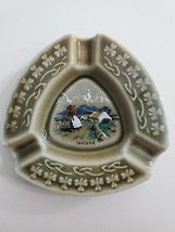 Wade Irish Porcelain Ash Tray &#39;Ireland&#39; Farm Scene Decal in Center 4&quot; Triangle - £9.86 GBP