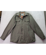 Gioberti Military Shacket Men&#39;s XL Green Flannel Lined Pockets Snap Butt... - €32,75 EUR