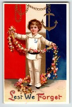 Decoration Day Postcard Ellen Clapsaddle Anchor Garland Sailor Boy 2935 Memorial - £28.59 GBP