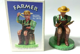 Electric Tin Toy FARMER Alps Trading ANTIQUE COLLECTION 1980 Japan Vintage - £336.32 GBP