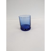 Anchor Hocking Essex Lowball Drinking Glass Cobalt Blue 10 Sided - £10.24 GBP