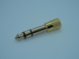 Audio Jack Adapter 6.5 mm Male / 3.5 mm Female, Gold Plated, Metal, New - Canada - $3.89
