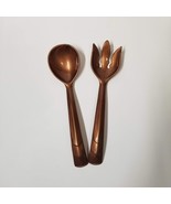 Copper Color Plastic Salad Fork and Spoon Shiny Brown Salad Tong Set - £6.26 GBP