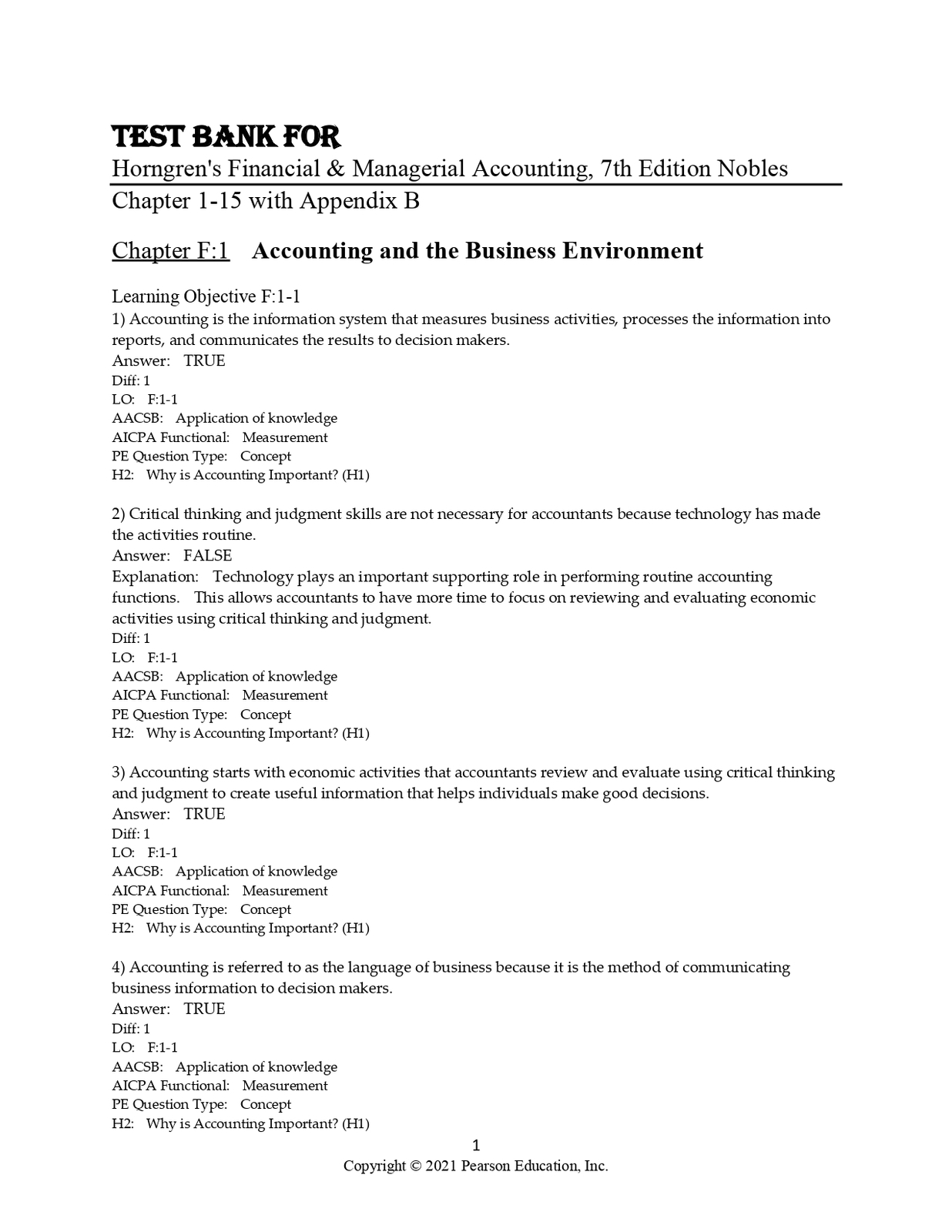 Test Bank for Horngren&#39;s Financial Chapters Accounting, 7th Edition by T... - $17.99